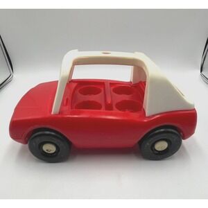 Vtg 1980s Little Tikes Toddle Tots Rescue Police Fire Chief Car, 11" W‎ x 5.5" T